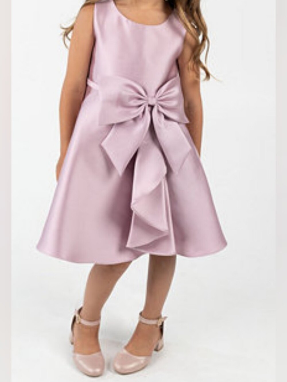 Rare Editions Sz 10 Girls Lavender Bow Party Social Dress Midi Elegant